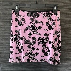 Delias Floral Pink and Black Skirt